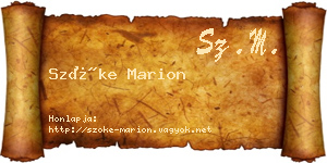 Szőke Marion névjegykártya
