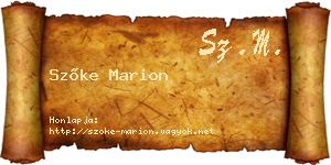 Szőke Marion névjegykártya