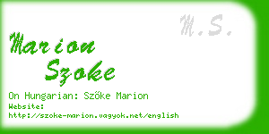 marion szoke business card